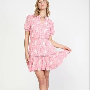 Current Air gorgeous pink and white mini dress size M